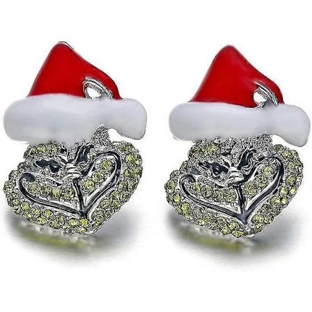 Newway Grinch Julemands Ørestikker Fuld af Rhinestones Jule øreringe Nytårsgave til Kvinder Mænd Børn Klassiske Tegneserie Smykker