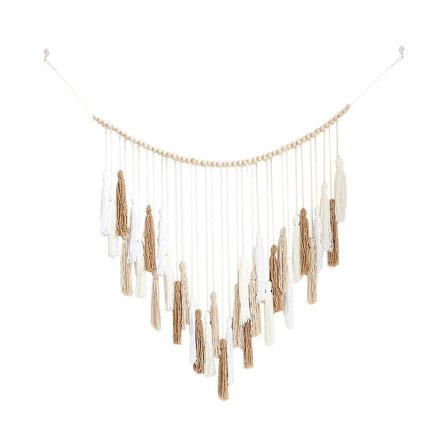 Makramee seinävaate 39x43in Boho kudottu seinätekstiili valkoinen beige Khaki Macromay seinäkoriste