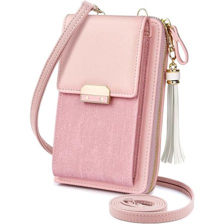 Pieni PU-nahkainen puhelinlaukku naisille, mini nahkainen crossbody-puhelinlaukku säädettävällä olkahihnalla/tupsulla, mini käsilaukku pieni 
