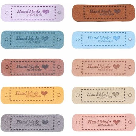 60 Stykker Sømmerker Håndlagde Skinnmerker Stoffmerker Håndlagde Sømmerker Vevde Merker Klesmerker DIY Søm Håndverk