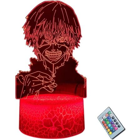 3D Kaneki Ken LED-ljus Tokyo Ghoul Anime nattlampa fjärrkontroll