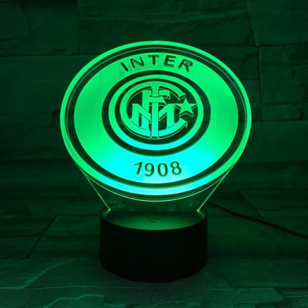 F.C. Internazionale Milano USB 3D Anime Natlampe Atmosfærisk LED Bordlampe Julegaver til fodboldfans Dekorativ lampe til
