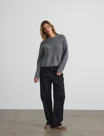 NOISY MAY Nmdolly L/S O-Neck Knit Fwd Noos - Grey - XL