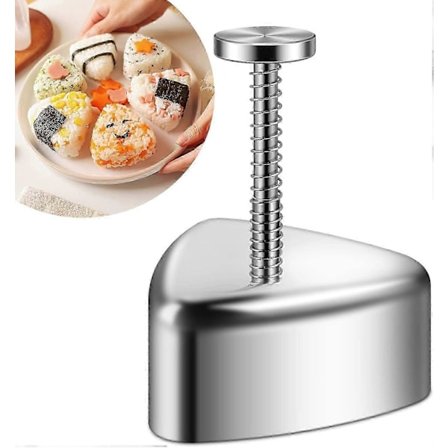 Risball Maker Form, Trekantet Sushi Form Onigiri Risball Maker Form, Rustfritt Stål Sushi, Risballpresse Form Nigiri Form for Barnas Lunsj Ben