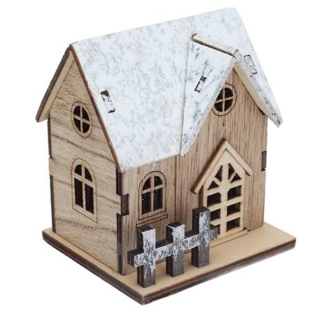 Dukkehus Jul LED Lys Trehus DIY Lysende Miniatyr Dukkehus Julepynt Tilbehør