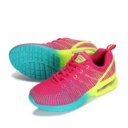 Färgglada promenadskor för kvinnor Sock Sneakers, Mesh Slip On Air Kudde Dam Flickor Modern Jazz Dans Lätt Skor Plattform Loafers