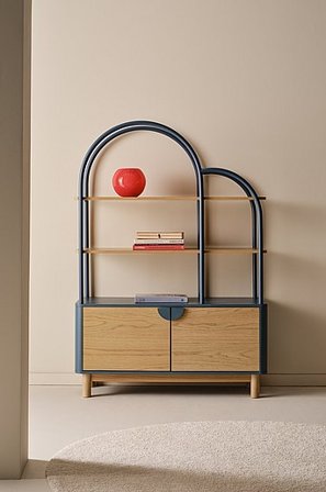 Jotex - Półka Fornir w kolorze burzowego błękitu/dąb - PENNY - Kup Szafy i połki dla dzieci firmy Jotex