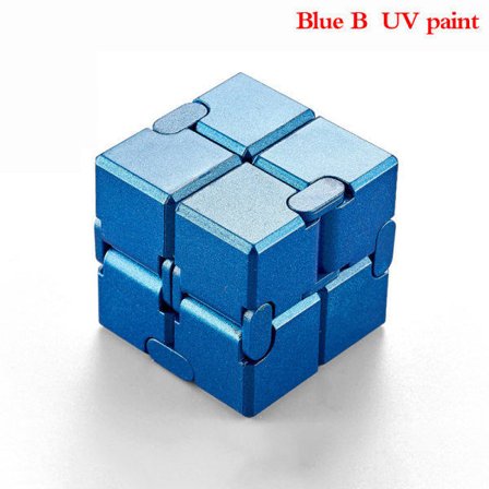 Dekompresjonsleker Premium Metall Infinity Cube Bærbar Svart Blå B Blå