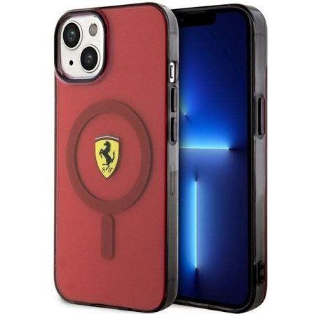 Ferrari FEHMP14SURKR iPhone 14 6.1" punainen/punainen kovakotelo läpikuultava Magsafe-kotelo
