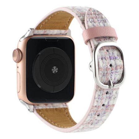 Apple Watch Series 8 (41 mm) armband i plysch med rutnät - Rosa