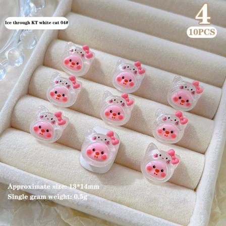 10 Stk Mini tegneseriedukke Resin Negledekoration Tilbehør Stere 4