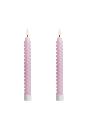 Led Nordic Vega Led-vridet Koniskt Ljus 22 Cm 2 St & ljusstakar Rosa