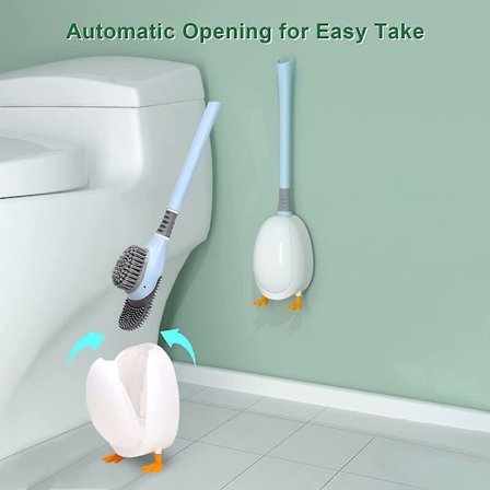 Ankbads magisk borste toalettborste med stativ - Blå