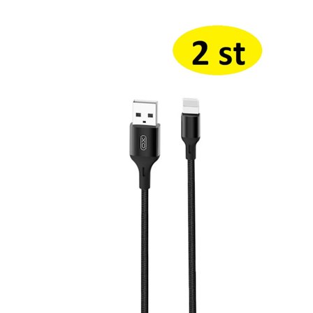 2 st 2,0 m XO kabel svart