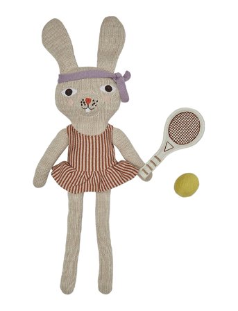 OYOY MINI | Miew Rabbit Tennis Doll | 40.9X16.6X5.6CM