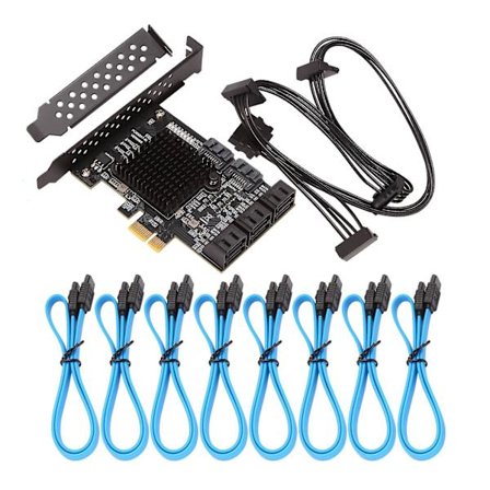 PCIe SATA-kortti 8 porttia, 6 Gt/s SATA 3.0 PCIe-kortti, PCIe-SATA-ohjaimen laajennuskortti, tukee 8 S