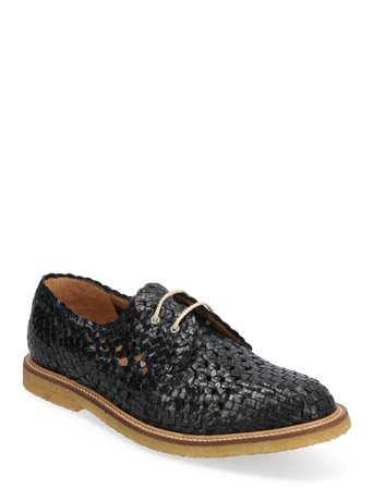 Shoes - Flat - With Lace Black ANGULUS
