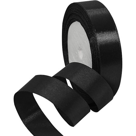 2 stk 22M satengbånd 2cm bredt bånd sløyfe gavebånd jul, bryllup og bursdagsbånd stoffbånd, gavebånd (svart)