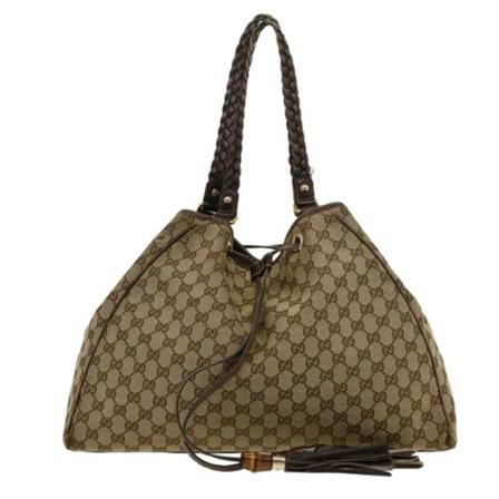 Gucci Vintage, Pre-owned Shoulder Bag Bruin, Dames, Maat:ONE Size,leer