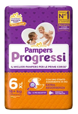 Pampers Progressi Taglia 6 XL (16+ kg) 17 Pezzi