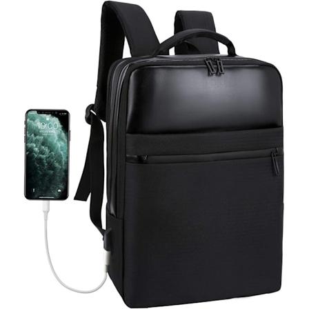 Business Laptop Rygsæk, Vandtæt Notebook Rygsæk, 15,6 tommer Skolerygsæk med USB-opladningsport, Casual Business Daypack Rejserygsæk til