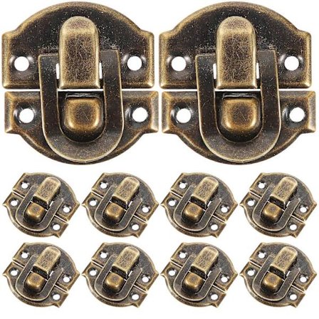10 stk. Smykkeskrinlåser Spesiell Liten Eskepakningsspenne Antikk Tre Gave Lås Legeringslåskroker