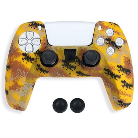 DATA FROG För Sony Playstation 5 Silikonskydd Spelkontrollskydd med 2 Rocker Caps