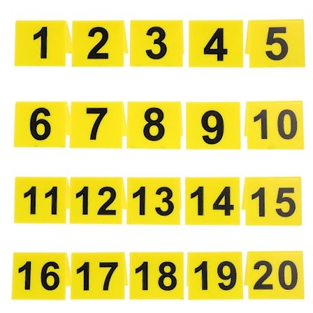 20 kpl Akryylinumero Merkitsijät Uudelleenkäytettävät Numerot 1-20 Merkitsijät Ravintolan Pöytänumerot Todistenumerot