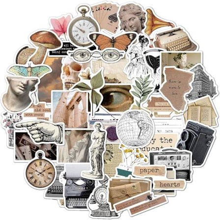 50 stk. Scrapbooking Stickers Sæt, Personlige Retro Design Scrapbooking Stickers, Vinyl Decal Graffiti Stickers til Laptop, Kunst, Håndværk, Bumper 