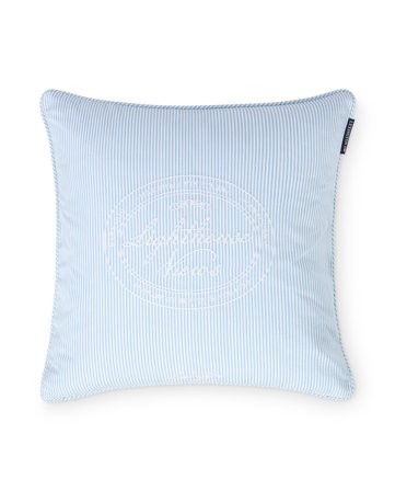 Lexington Stripet putetrekk i økologisk bomull, blå/hvit