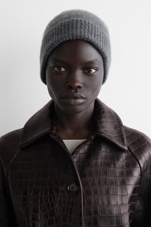 COS Women's Cashmere Beanie in Grey