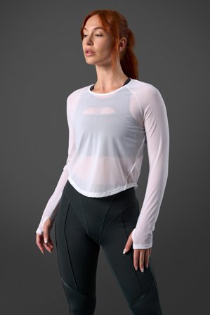 ICANIWILL - Reboot Mesh Long Sleeve White - Oberteile - Damen - ICIW