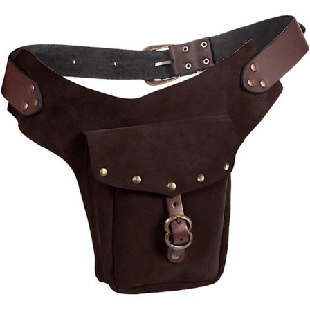 Vintage Medieval Midjeveske Bag Lær Sport Ridning Hofte Fanny Midjeveske Dame Lær (Kaffe, One Size)