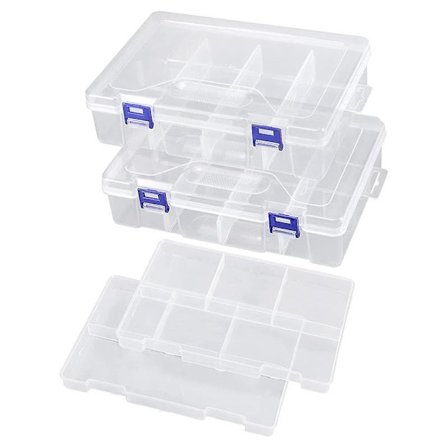 Tackle Box Fiskeutrustning Tackle Box Box 2-pack Facklåda Transparent Behållare Med Delare