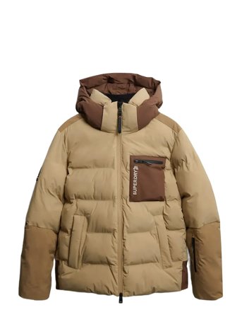 Ski Sports Padded Block Jacket Beige Superdry Sport