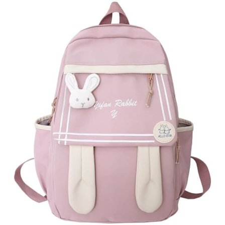 ryggsäck med kaninöron med estetik skolmaterial Indie bärbar bokväska