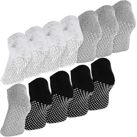 6 par skridsikre strømper med klæbende greb til pilates, yoga, barre, skridsikre strømper til børn, kvinder og mænd