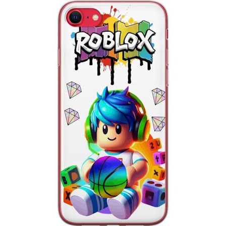 Yhteensopiva Puhelinkuori Apple Apple iPhone 7 Värikäs Roblox-kuvitus pelihahmolla, leluilla ja energialla, täydellinen pelifaneille ja moderniin t