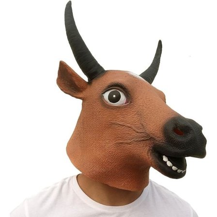 IC Realistisk Tyrmask til Voksne med Halloween-design, Sjov Dyrehoved Tyrmask Nyheder Ørevarmere, Halloween Ansigtsmasker