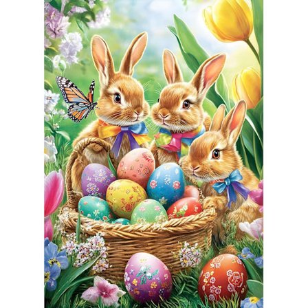 Påske Diamant Maleri Sæt til Voksne, 5D Kanin Diamant Kunst Sæt til Begyndere, DIY Fuld Bor Maleri med Diamanter, Hjem Vægdekoration