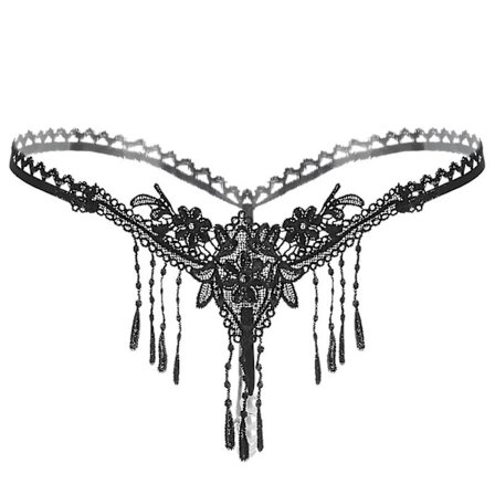 Dametruser, lav midje, T-string, undertøy, Lingeri for kvinner for sex, Sexy dametruser med anhengspærle