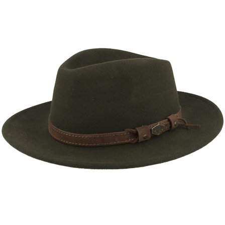 MJM Hats - Verde fedora Cappello - John 52 Woolfelt Wr Crush Loden Fedora @ Hatstore