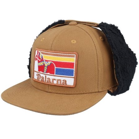 Wild Spirit - Brun earflap Keps - Dalarna Canvas Flatbrim Caramel/Black Earflap @ Hatstore