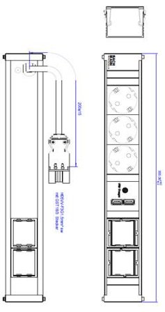 BACHMANN CONI Steckdosenleiste 3xSchutzkontaktdosen, 1xUSB Charger 2xCustom Modulaufnahme