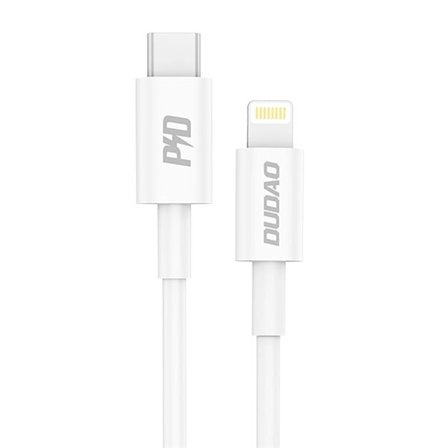 Dudao USB-C-Lightning-kaapeli PD 20W:lla ja nopealla tiedonsiirrolla - Valkoinen
