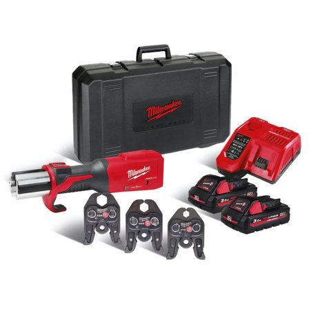 Milwaukee M18 ONEBLHPT-302C V-SET Pressemaskin med V-bakke, batteri og lader, Maskiner