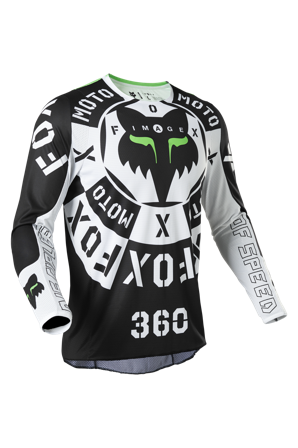 Maglia Cross Fox Racing 360 Nobyl Nero-Bianco M