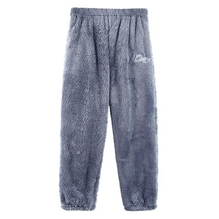 Pyjamasbukser til kvinner, lange pyjamasbukser, flanellpysjbukser, casual bukser, lyseblå, størrelse 2XL