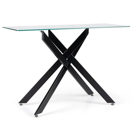 Lasinen konsolipöytä, karkaistua lasia, metallijalat