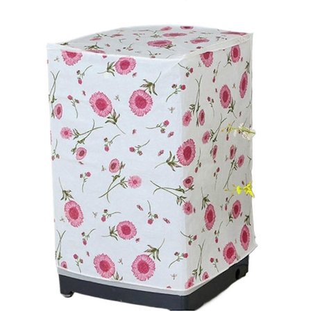 Vaskemaskine Cover Vandtæt Tørretumbler Cover med UV Beskyttelse, Sølvbelagt Lynlås Rulle Cover Kompatibelt med 55x58x83cm Maskiner, Blomst Rød